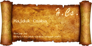 Hajduk Csaba névjegykártya